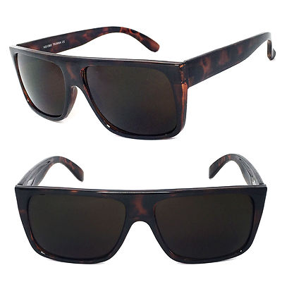 Classic Old School Eazy E Flat GANGSTER CHOLO Sunglasses Super Dark Brown