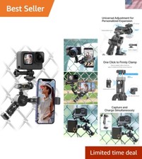 Durable Aluminum Fence Clip Mount Holder for Outdoor Sports Cameras - Adjustable