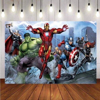 Sfondo Fotografico Marvel Avengers Ragazzo Festa Compleanno Foto Sfondo Decorazione