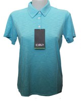 Damen Sport Poloshirt Shirt Kurzarm Cmp 3L57086ID L 469 Blau TÜRkis Gr. 40 Neu