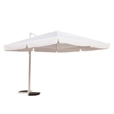 OMBRELLONE GIARDINO PISCINA MT 3X3 ALLUMINIO DECENTRATO GAZEBO GARDA BIANCO
