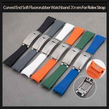 20mm Silicone Watch Band Strap For Submariner Datejust Diver Bracelet  Folding
