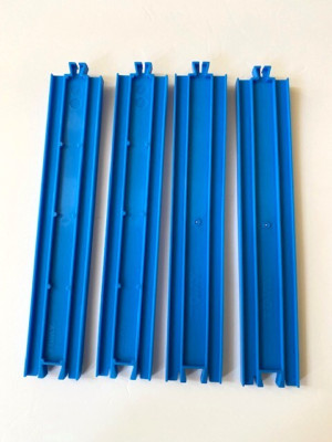 TOMY THOMAS the Train Blue Plarail 8'' Straight Track Sections - Lot of 4