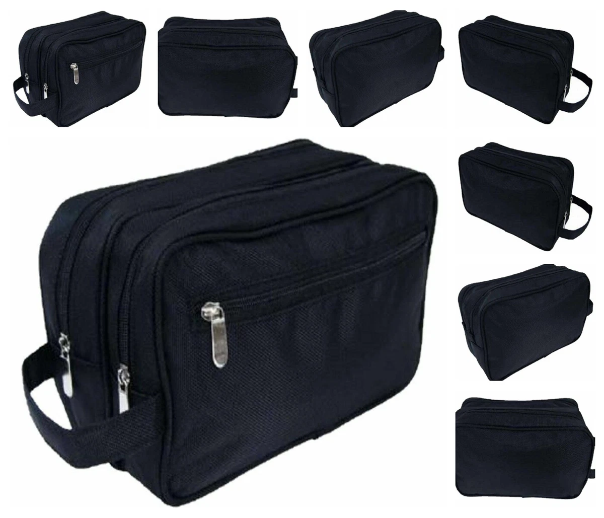 MEN TOILETRY BAGS - WASH BAGS - TRAVEL BAG - GROOMING BAG BLACK TRAVEL BAG