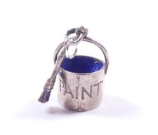 Vintage Nuvo Charm Paint Tin And Brush Enamelled 925 Sterling Silver 3.7g