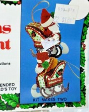 Walco Holiday Industries SANTA'S SLED Vtg Sequin Bead Christmas Ornament Kit