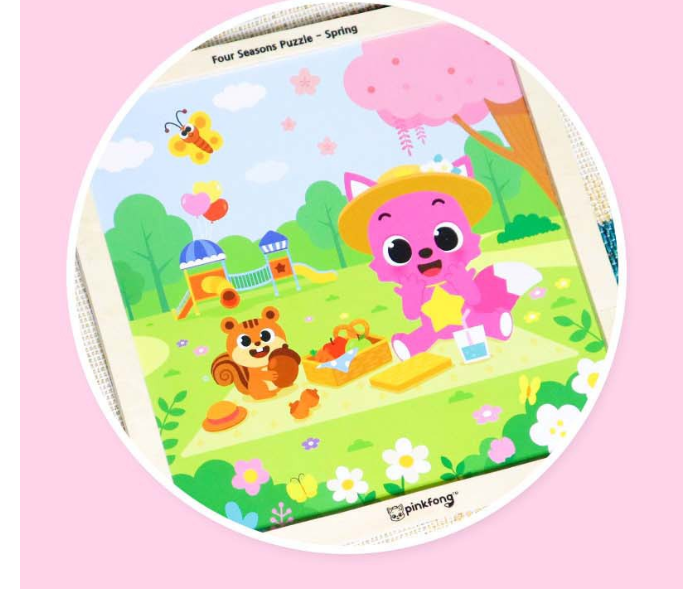 Pinkfong Spring Season Wood Puzzle Wooden Toy 9 Pcs For Baby ONLY