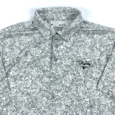 Under Armour Polo Golf Shirt Mens Large Gray Performance Pine Valley UA