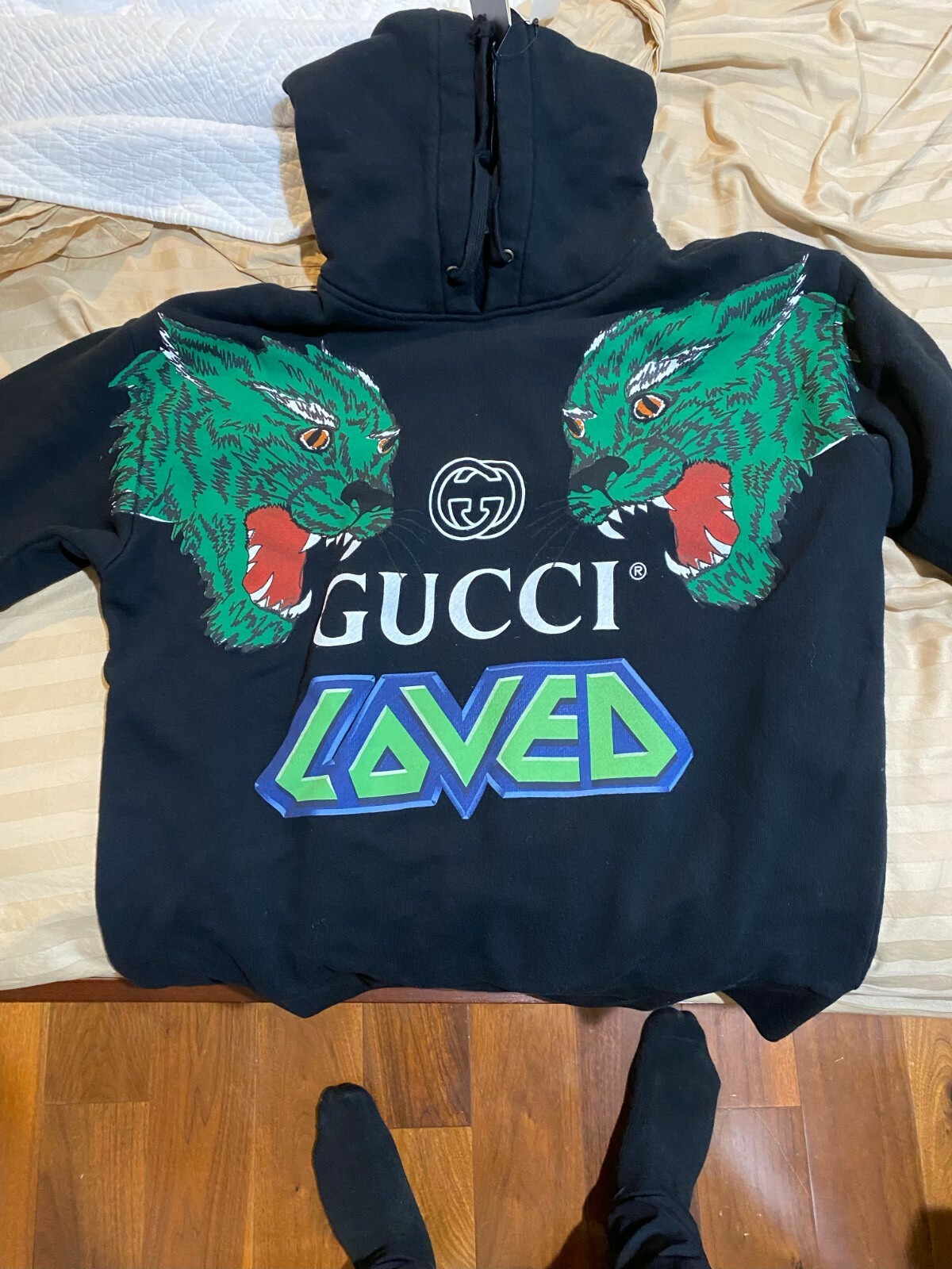 Indvending Spændende at opfinde Brand New Gucci Tiger Loved Black Hoodie | eBay