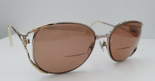 Vintage Lawrence Eyewear 513 Gold Silver Oval Metal Sunglasses Japan FRAMES ONLY
