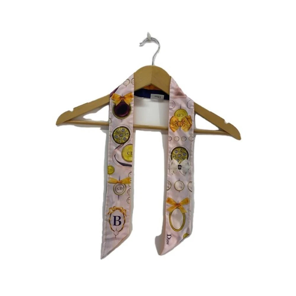 Christian Dior foulard soie 38x2 pouces soie motif all over 04836a