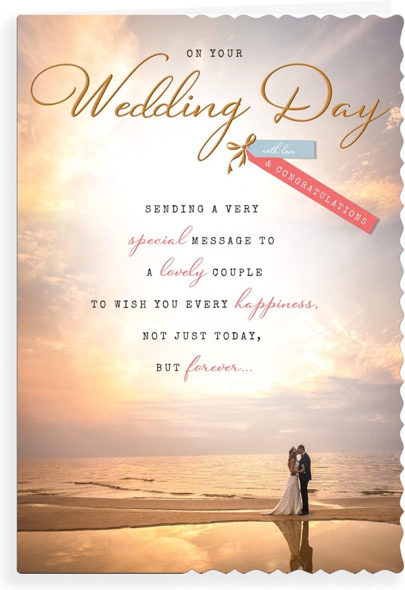 On Your Wedding Day Card. 23x15cm (9x6 Inches)