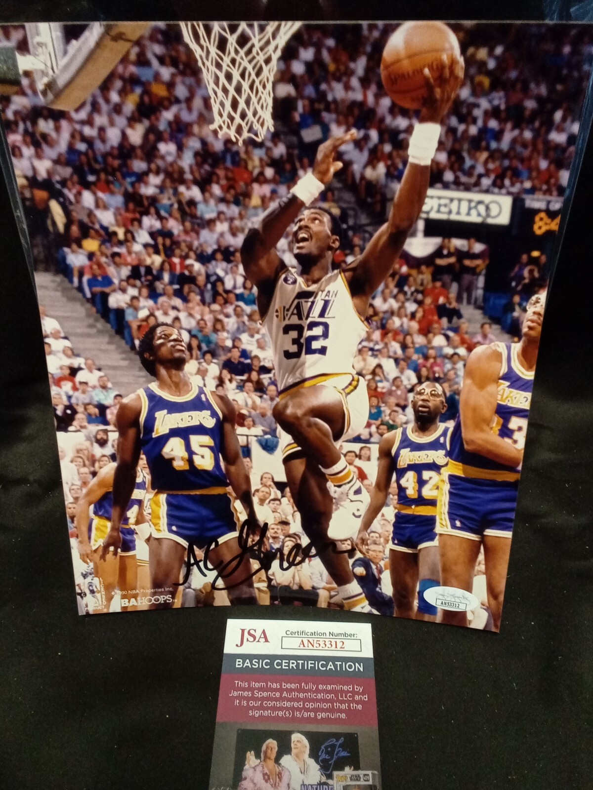 AC Green Autographed Signed Utah Jazz 8x10 Photo JSA COA-1 # 