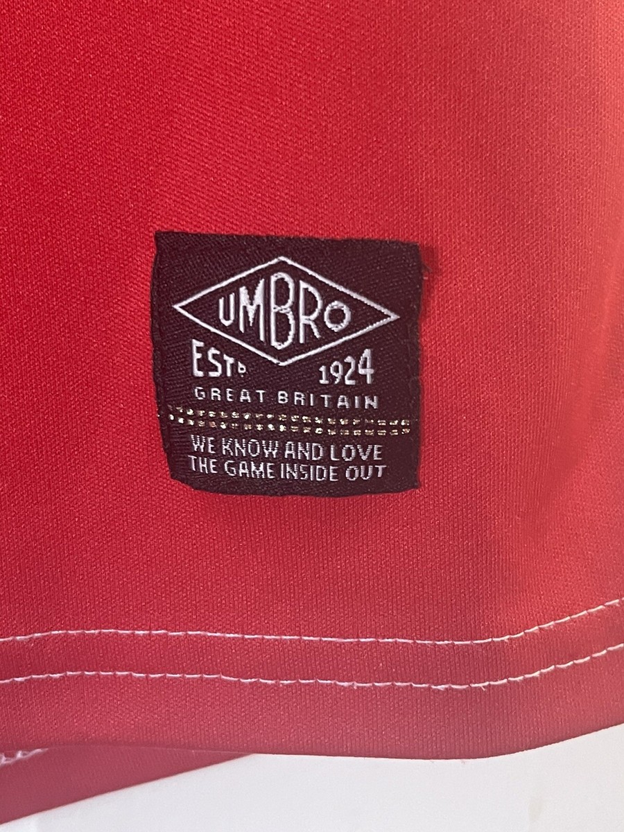 Umbro Mexico Mens Short Sleeve Jersey Size Large Red Embroidered