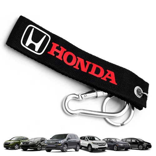 Keychain Street Strap Keyring Tag Black Red For Honda Civic Accord Jazz 2000 18