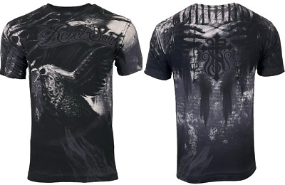 Rebel Saint By Affliction Men's T-shirt CARRIER Biker Skull Tattoo Biker S-5XL