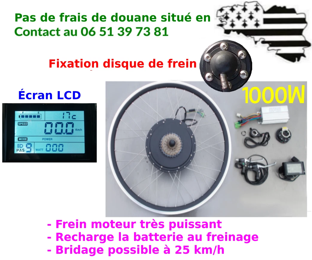 HaroldDol Kit de conversion pour vélo électrique 26 - Moteur avant