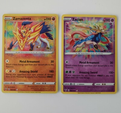 Pokemon Vivid Voltage Zamazenta 102/185 & Zacian 082/185 Amazing