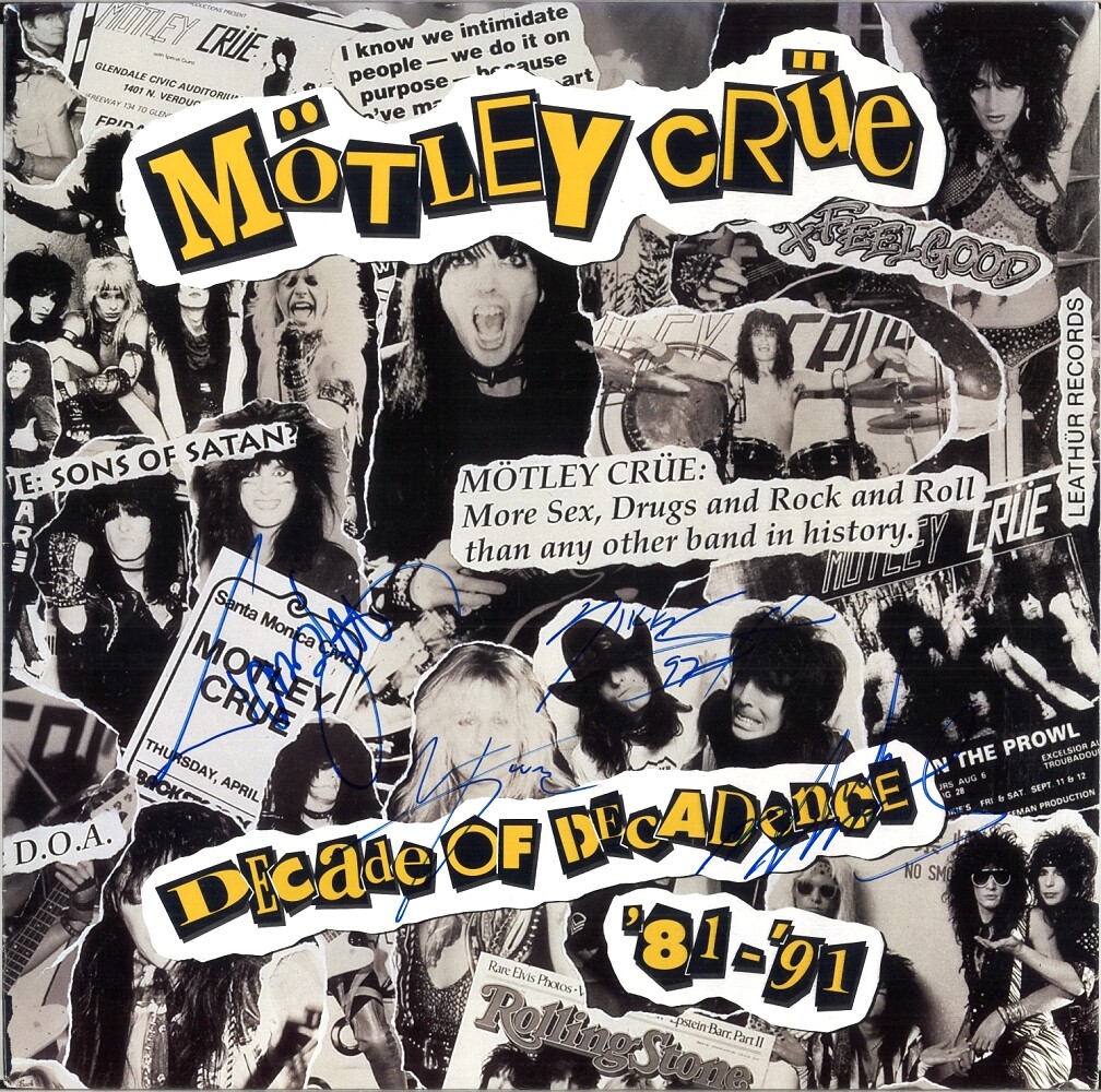 MOTLEY CRUE Decade of Decadence, FULLY SIGNED 12
