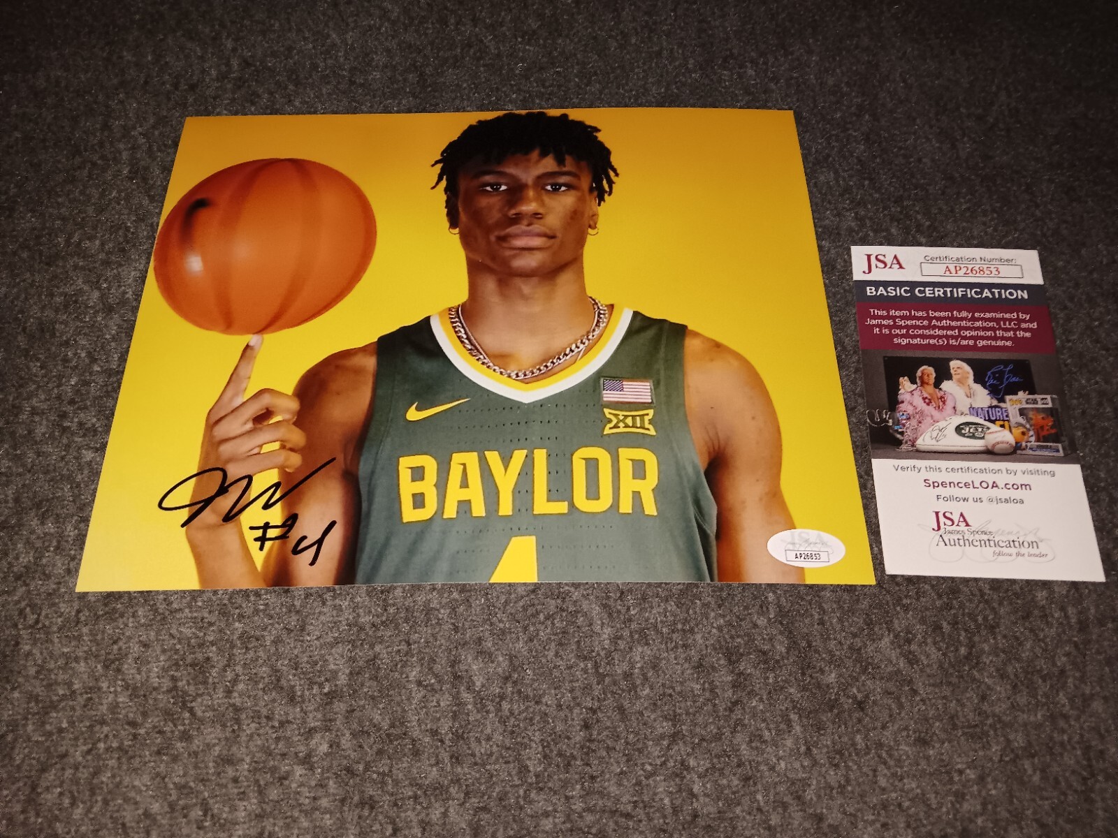 ja'kobe walter Autographed Signed Baylor Bears 8x10 