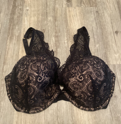 Third Love 32G lace contour plunge bra sexy black and nude lingerie style