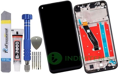 Für Huawei P40 Lite E Display Komplettes Bildschirm LCD + Touch Rahmen