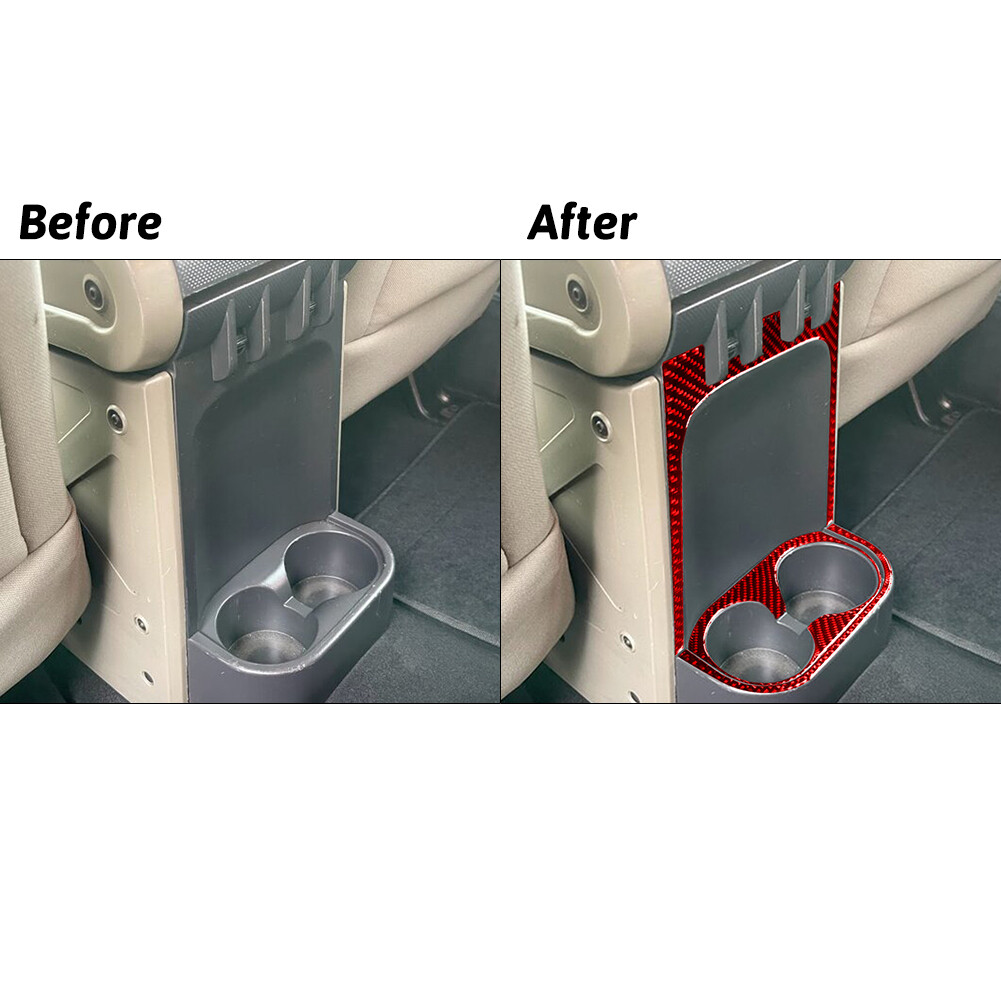 Carbon Fiber Rear Center Cup Holder Cover Trim Fits for Jeep Wrangler 2007-10 thumbnail 5