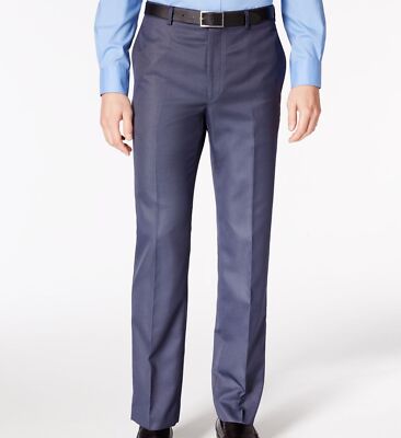 $190 Calvin Klein 37W Men's Slim Fit Blue Flat Front Suit Trousers Dress Pants | eBay $190 Calvin Klein 37W Men's Slim Fit Blue Flat Front Suit Trousers Dress Pants | eBay