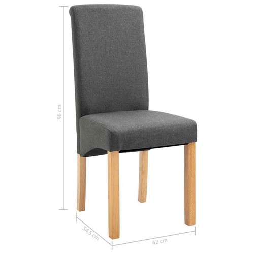 NNEVL Dining Chairs 4 pcs Grey Fabric - Picture 8 of 8