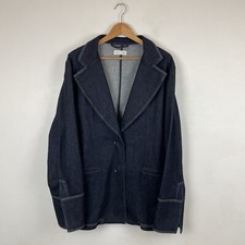 Bite Studios Denim Jacket Blazer Dark Blue Oversized Organic Cotton Uk 14 Toast