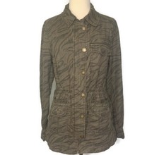 Marrakech Women’s Anthropology Sierra Safari Tiger Print Linen Jacket Size S