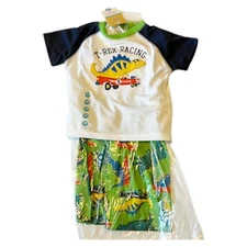 Carter's T-Rex Racing Dinosaur Shirt Pants Pajama Set NWT Size 24 Months