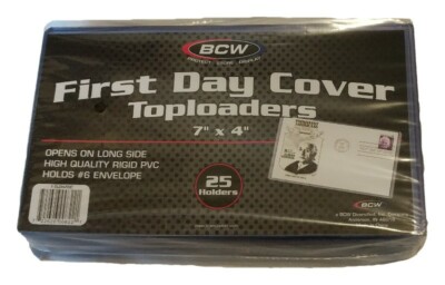 100 BCW 7x4 First Day Cover / No. 6 Envelope Rigid Clear Plastic Topload Holders