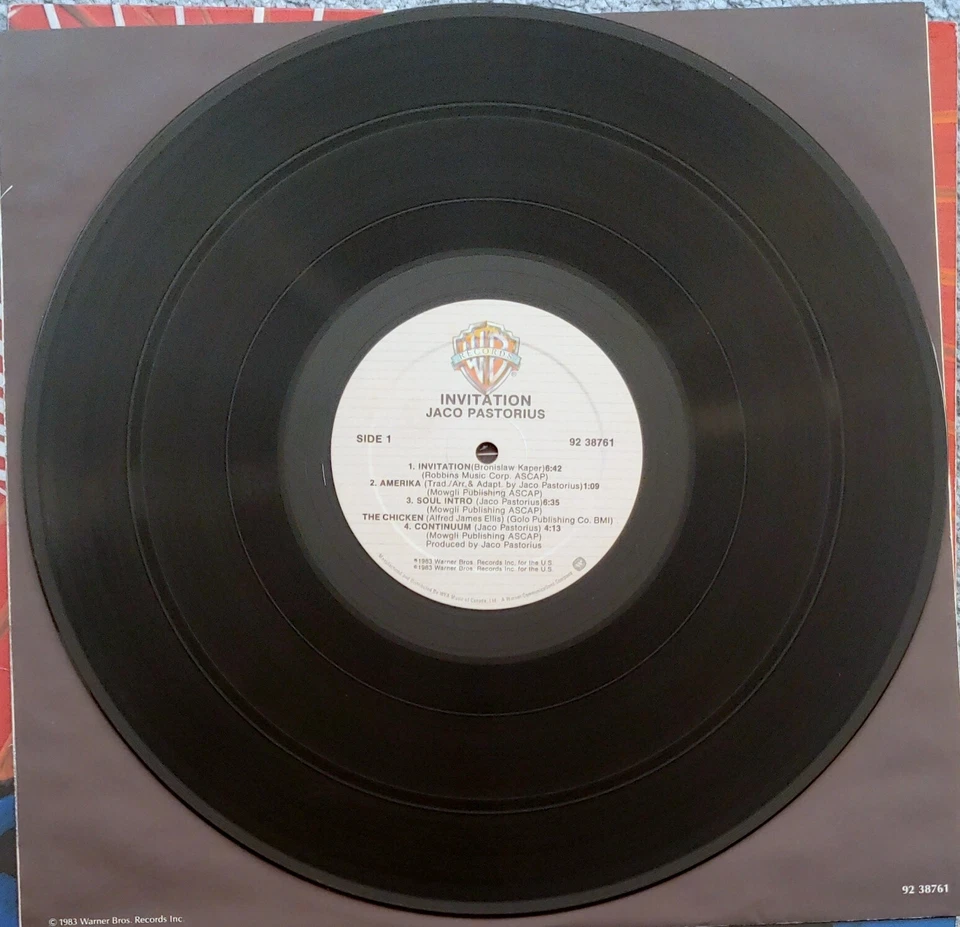 JACO PASTORIUS – INVITATION LP 33 RPM VINYL - EX CONDITION - Image 2 of 4