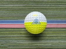 VINTAGE 1980s PING J MARK INC BLUE TRIANGLE YELLOW WHITE 2 COLOR GOLF BALL