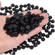 400PCS 10Mm Black Flatback Pearls for Crafting Jewelry Making round Half Pearls