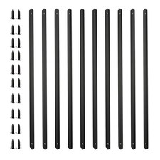 25 Pack 36" Deck Balusters, Metal Deck Railing Spindles with Screws, Black Al...