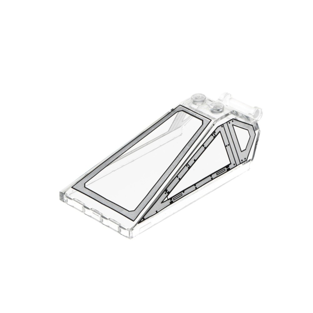 1x Lego Windshield 8x4x2 Transparent White Window Silver 35328 21849pb01