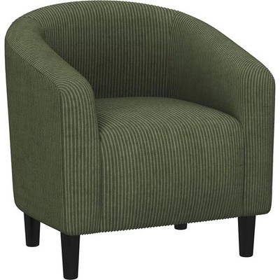 Compact Velvet Accent Chair Stylish Barrel Armchair Living Room Bedroom Office