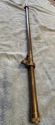 MALCOLM LONG STYLE BRASS D.G.W. 4x15 MUZZLELOADER SCOPE W/ CAPS & MOUNTING RING