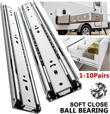 1-10Pair Soft Close Drawer Runners Slide Ball Bearing Full Extension Side Mount