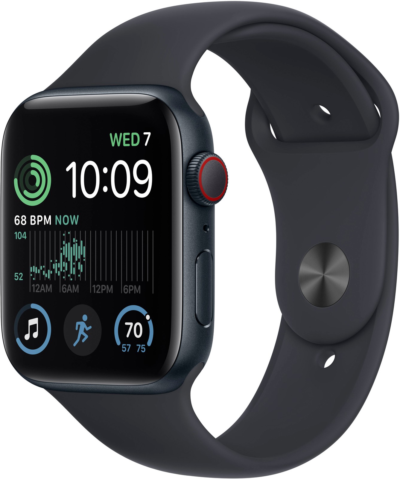 Apple Watch SE 2 Cell 44mm Midnight Aluminum - Midnight Sport Band MXG23LL/A