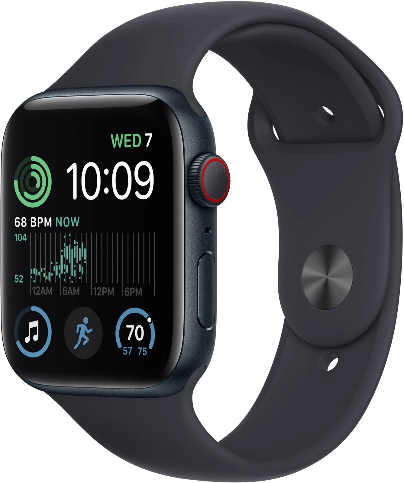 Apple Watch SE 2 Cell 44mm Midnight Aluminum - Midnight Sport Band MXG23LL/A