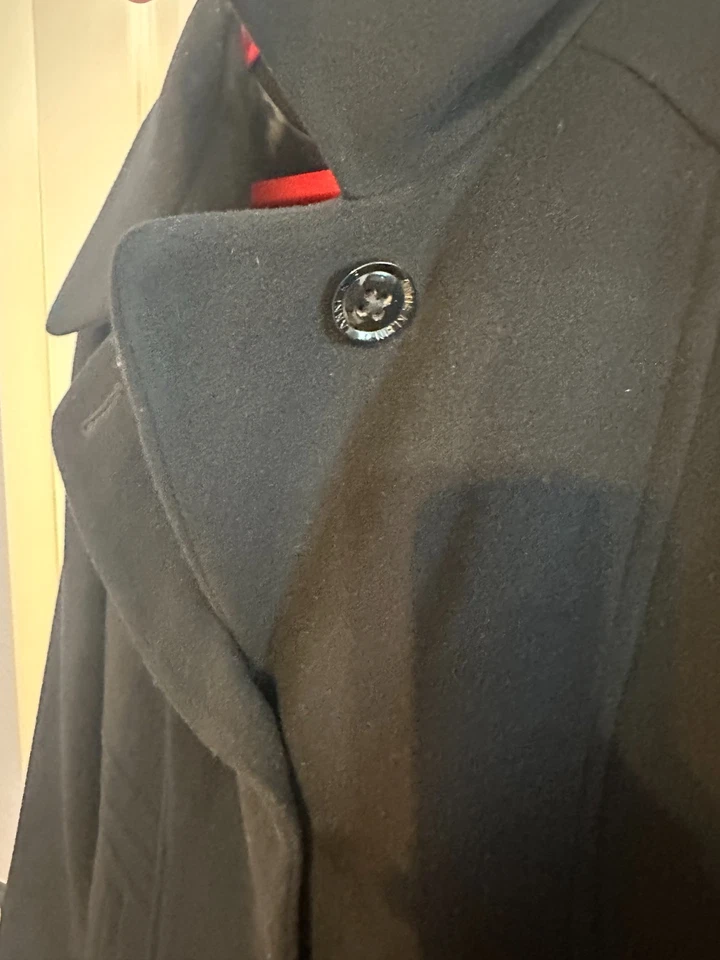 Abrigo Largo de Invierno Ann Klien Grueso Lana Cachemira Negro Talla 18 Excelente, Elegante Foto 3 de 4