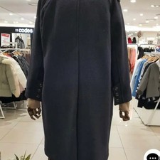 New Thursday Island Wool Long Coat S Navy Size S