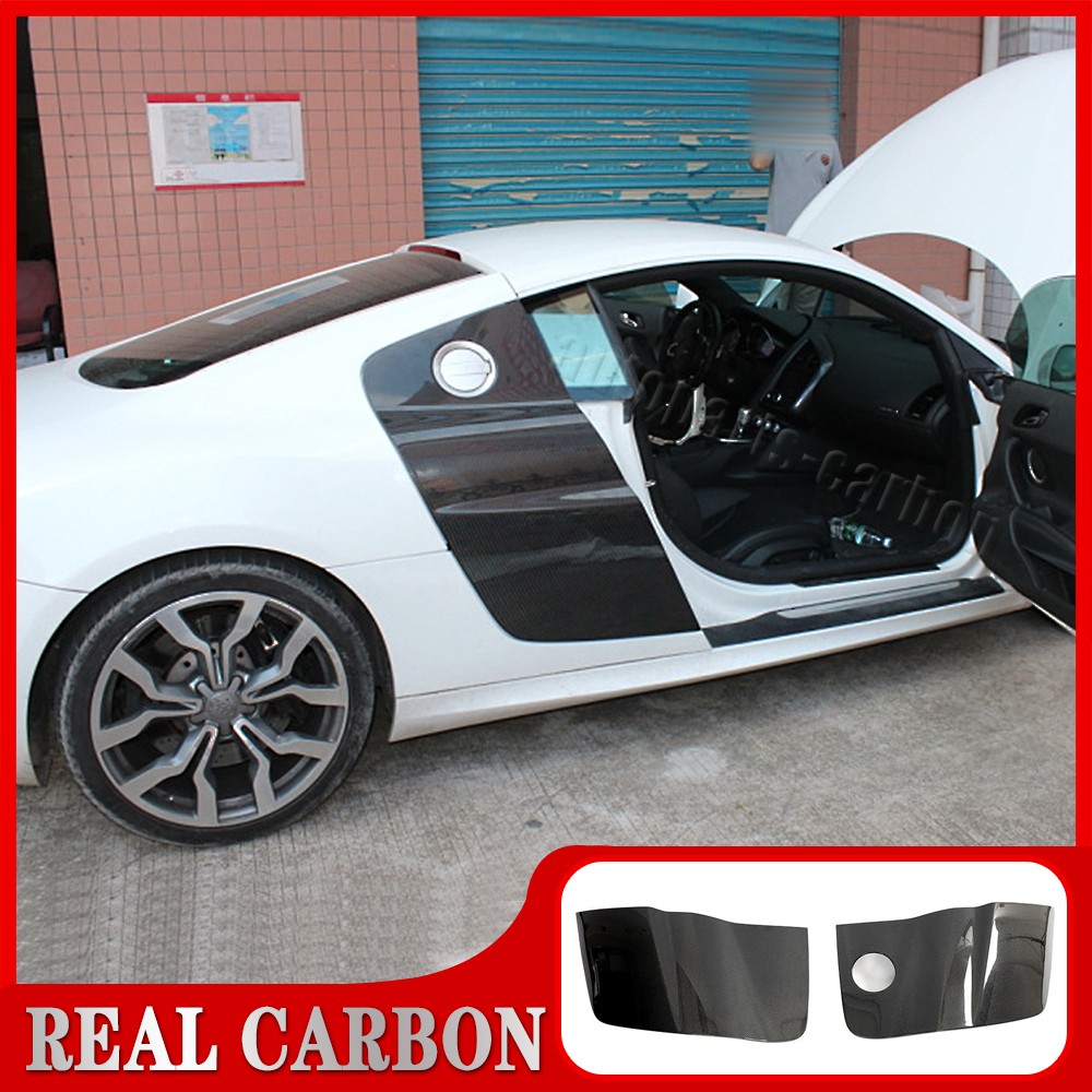 For Audi R8 V8 V10 Coupe 2008-15 REAL CARBON Door Fenders Side Blade Skirts 2PCS