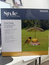 Style Selections Oriole Bird Feeder 5 oz Nectar Fruit Jelly Model 5615510 New