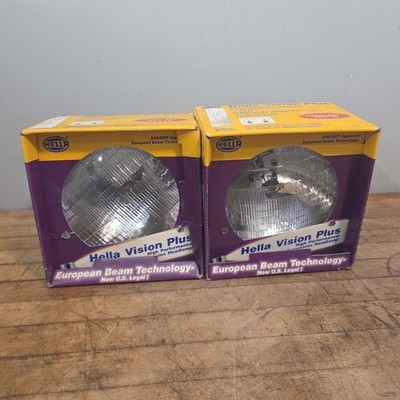 2 Hella Vision Plus 7'' High/Low Beam 12V Halogen Conversion Headlamp (HB2)