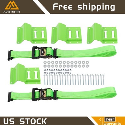 Heavy Loads E Track System With Wheel Chock 2'' x 6' Ratchet Tie Down Straps