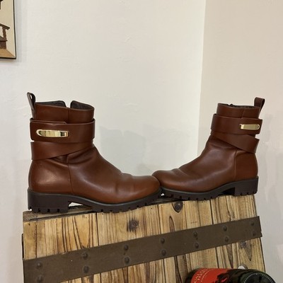 ECCO Modtray HYDROMAX TrayTech Brown Leather Ankle Boot Women Size 8 -8.5